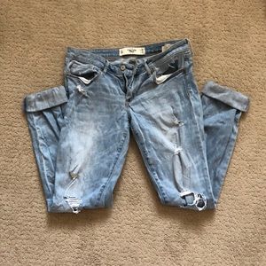 Abercrombie and Fitch destroyed light wash jeans
